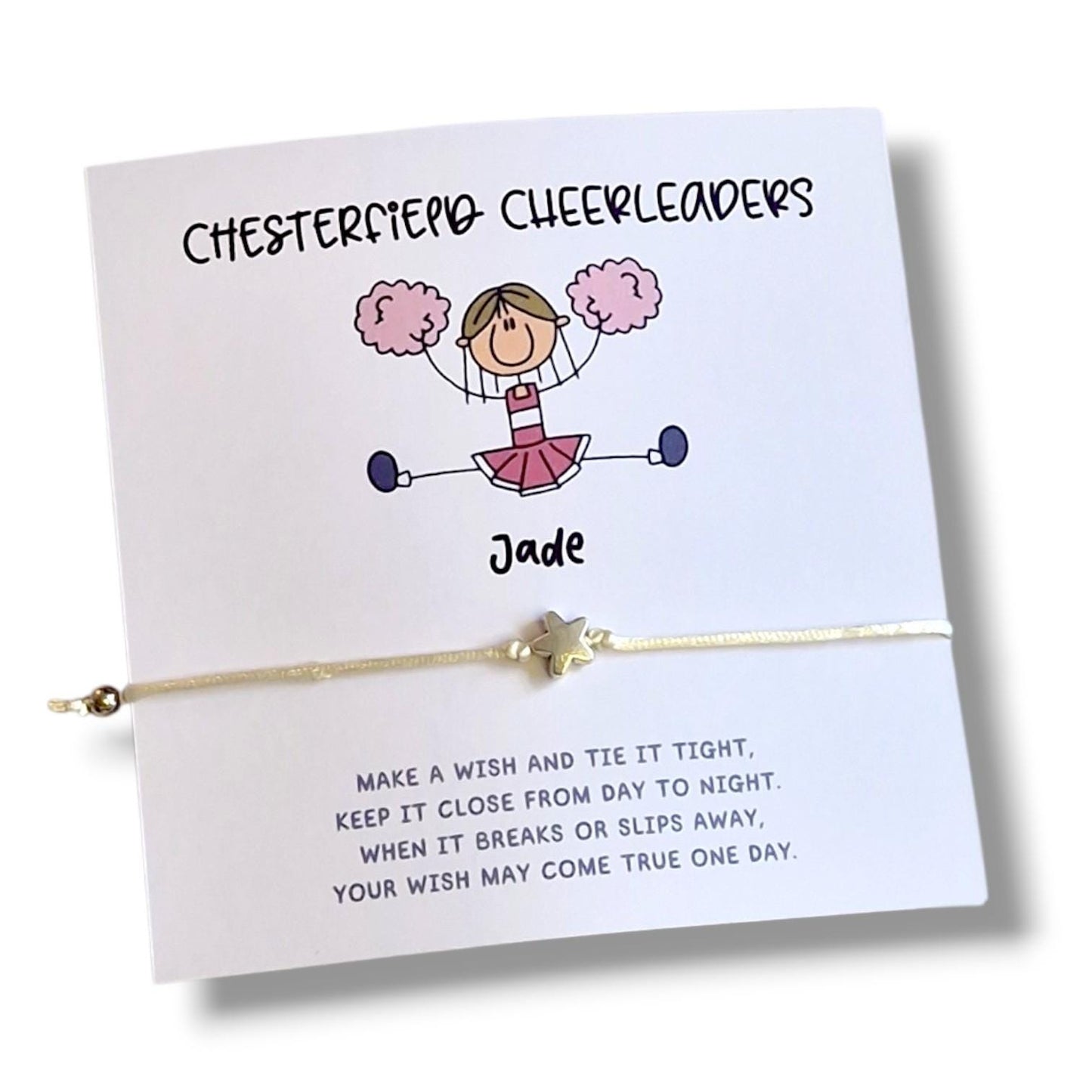 Cheerleader Team Wish Bracelet – Custom Cheer Gift, Team Bonding Jewelry, Cheer Squad Friendship Bracelet