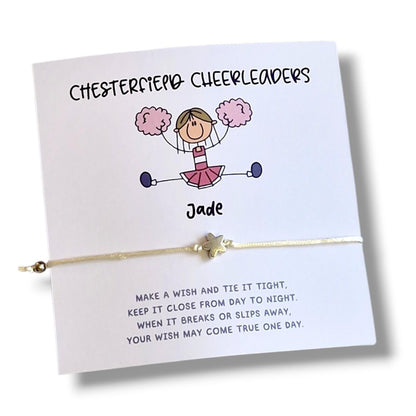 Cheerleader Team Wish Bracelet – Custom Cheer Gift, Team Bonding Jewelry, Cheer Squad Friendship Bracelet
