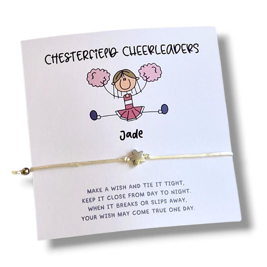 Cheerleader Team Wish Bracelet – Custom Cheer Gift, Team Bonding Jewelry, Cheer Squad Friendship Bracelet