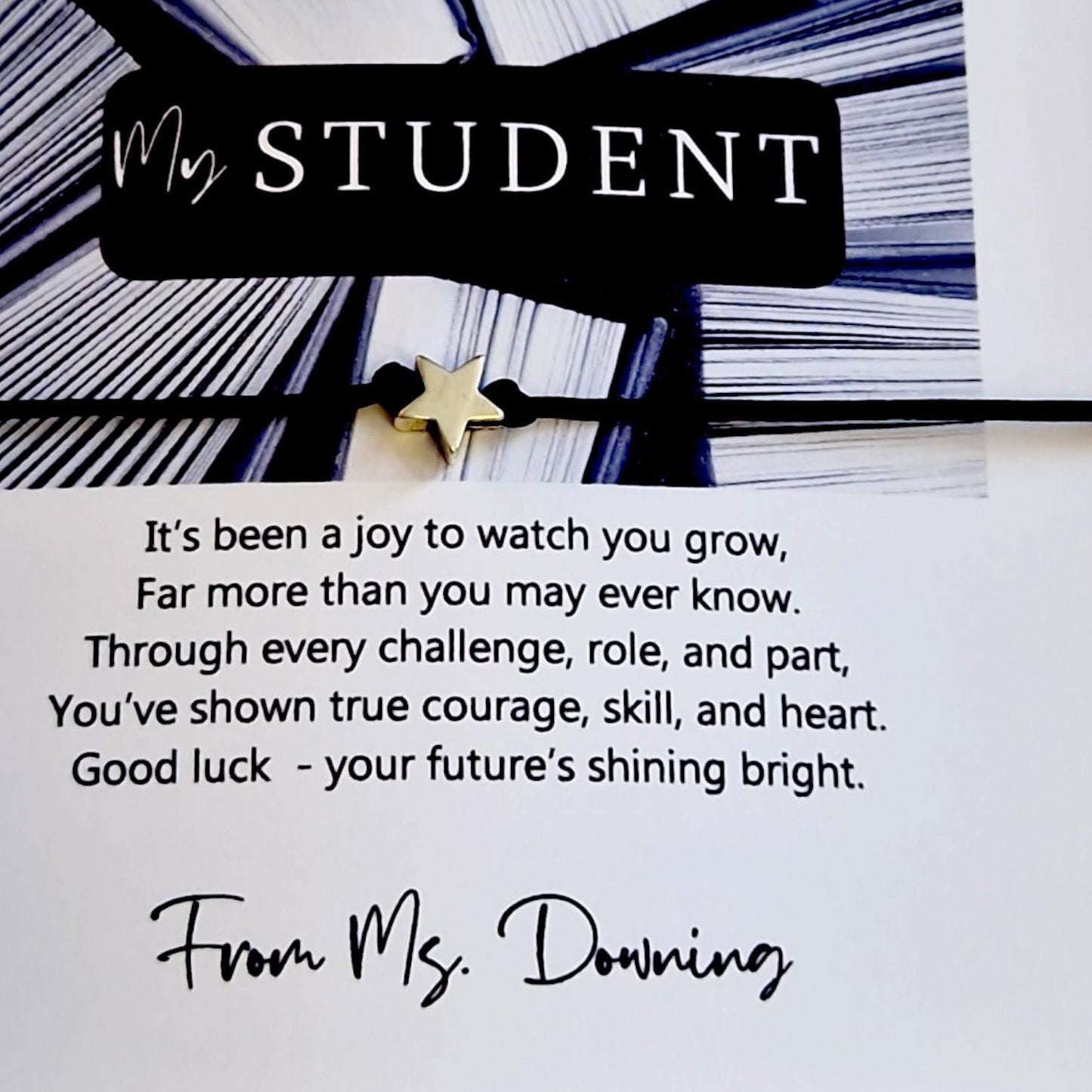 A Little Wish for My Student Bracelet | Student Gift | Exam Good Luck Gift | Inspirational Wish Bracelet Class of 2026 - Bulk