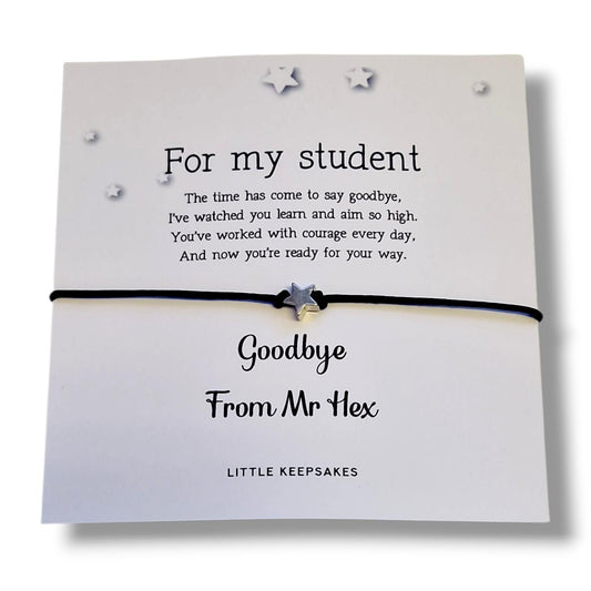 For my Student Bracelet, Goodbye, Student Gift | Exam Good Luck Gift | Inspirational Wish Bracelet Class of 2026 - Bulk
