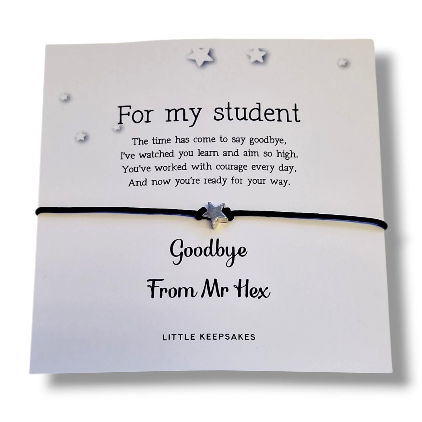For my Student Bracelet, Goodbye, Student Gift | Exam Good Luck Gift | Inspirational Wish Bracelet Class of 2026 - Bulk