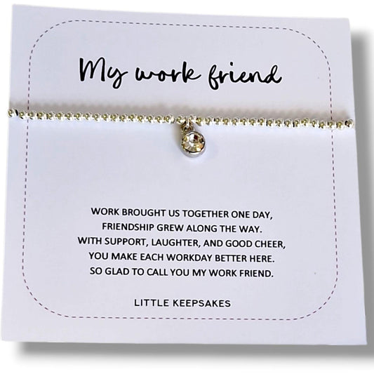 Work Friend Bracelet, Personalised: Silver Plated Bracelet - leaving Gift colleague gift work bestie gift co-worker Christmas Birthday