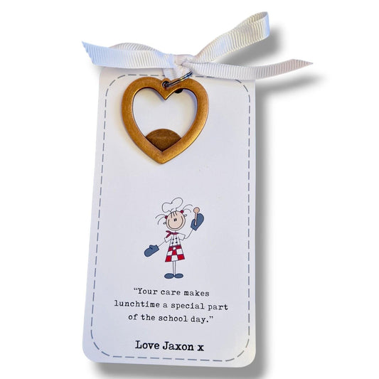 Dinner Lady Thank You Gift, Heart Keyring, School Staff Appreciation Gift, End of School Year Present, Personalised