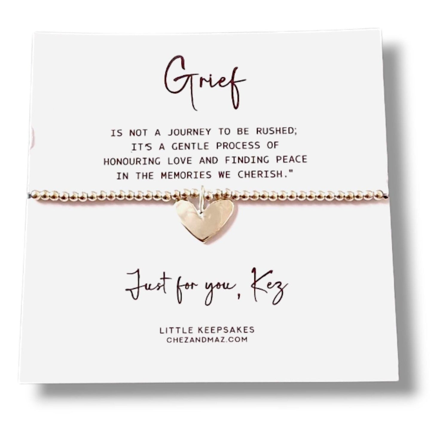 Grief -  Silver Plated Grief Bracelet: Remembrance Keepsake, Comfort Gift - Not a journey to be rushed - A Healing Keepsake