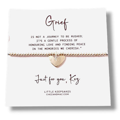 Grief -  Silver Plated Grief Bracelet: Remembrance Keepsake, Comfort Gift - Not a journey to be rushed - A Healing Keepsake