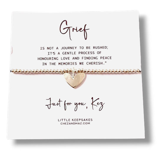Grief -  Silver Plated Grief Bracelet: Remembrance Keepsake, Comfort Gift - Not a journey to be rushed - A Healing Keepsake