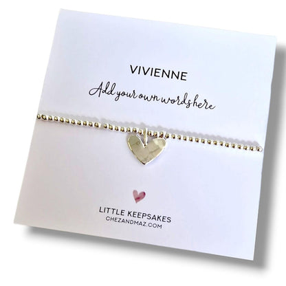 Customised Silver Plated Bracelet, own words, Exams, For Friend, Birthday Gift, Custom Cards, Personalised Gift Bridesmaid, Teacher
