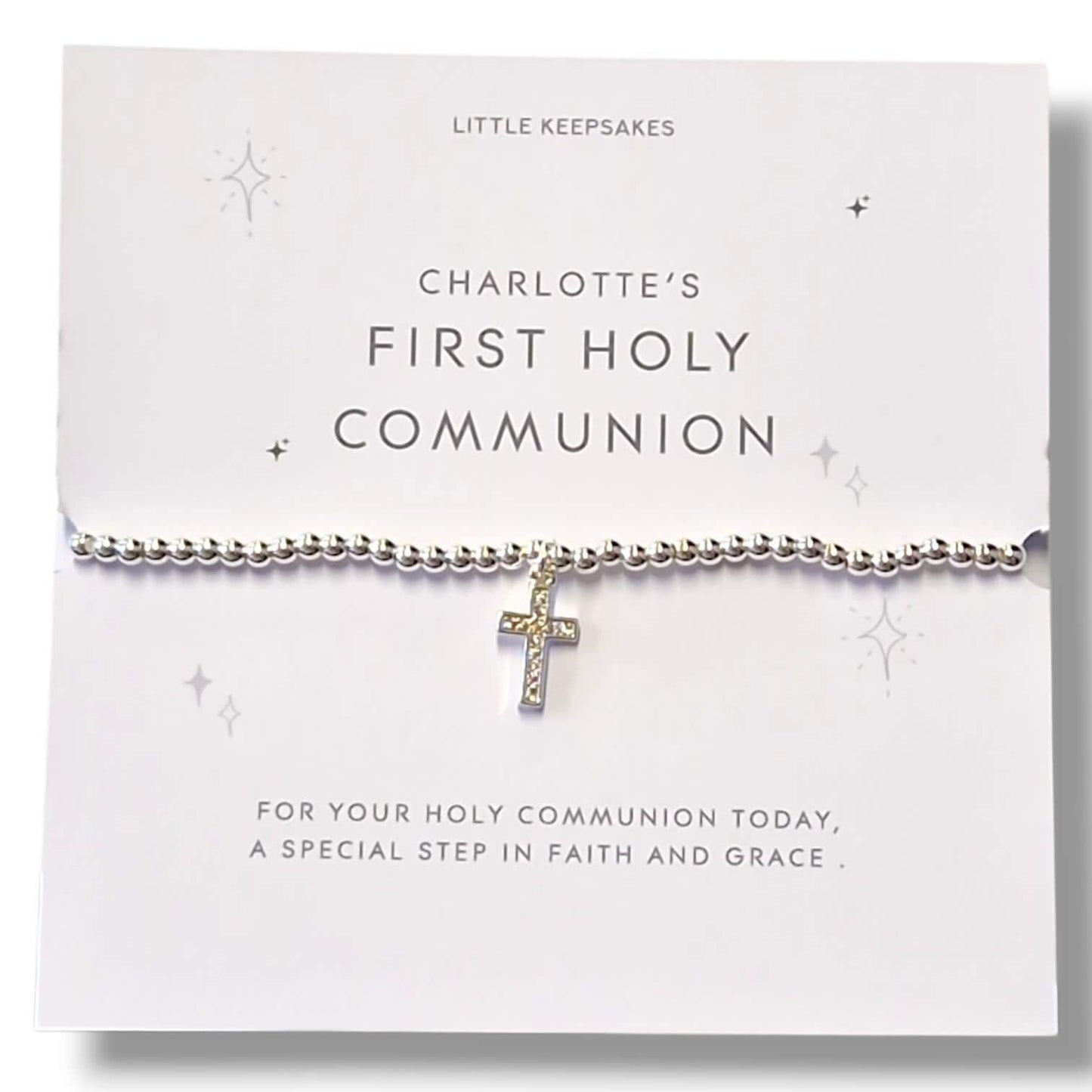 First Holy Communion Bracelet for Girls | Personalised Cross Bracelet | Catholic Communion Gift