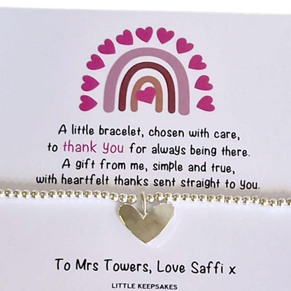 Thank you Gift - say a big thank you Personalised Silver Plated Charm Bracelet: Thank You Gift