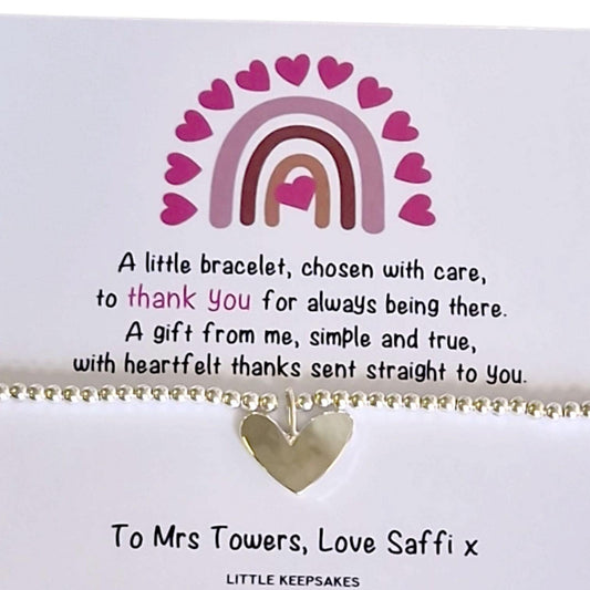 Thank you Gift - say a big thank you Personalised Silver Plated Charm Bracelet: Thank You Gift