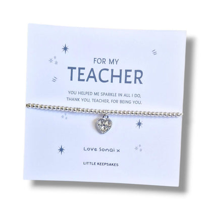Teacher Thank You Gift: Charm Bracelet - you helped me sparkle - Coach, SEN, Teaching Assistant-Nursery-Personalised