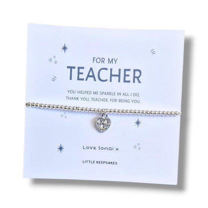 Teacher Thank You Gift: Charm Bracelet - you helped me sparkle - Coach, SEN, Teaching Assistant-Nursery-Personalised