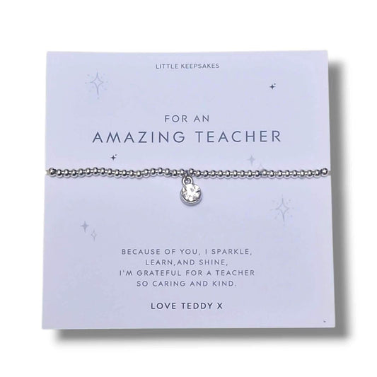Teacher Thank You Gift: Charm Bracelet - Sparkle, learn and shine - Coach, SEN, Teaching Assistant-Nursery-Personalised