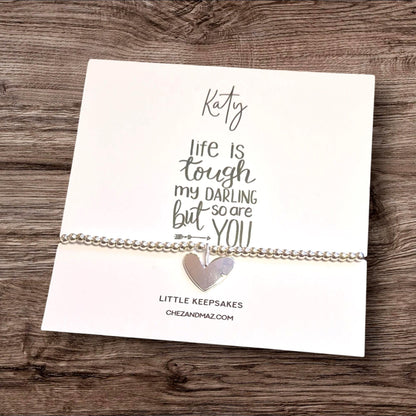 Inspirational Silver Charm Bracelet: Positive Affirmation Gift