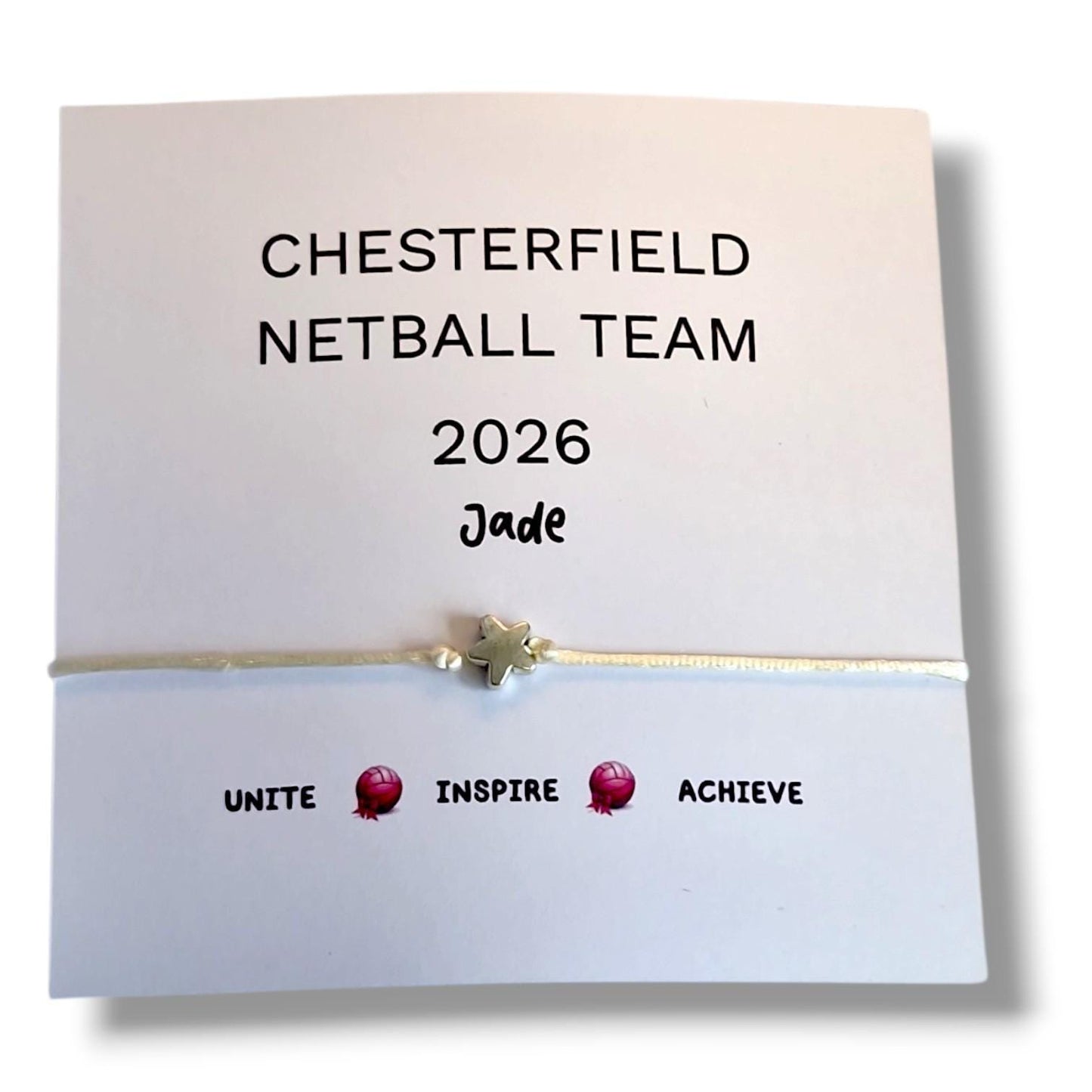 Netball Team Wish Bracelet: Custom Sports Gift, Team Bonding , Match day, Congratulations Gift