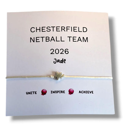 Netball Team Wish Bracelet: Custom Sports Gift, Team Bonding , Match day, Congratulations Gift