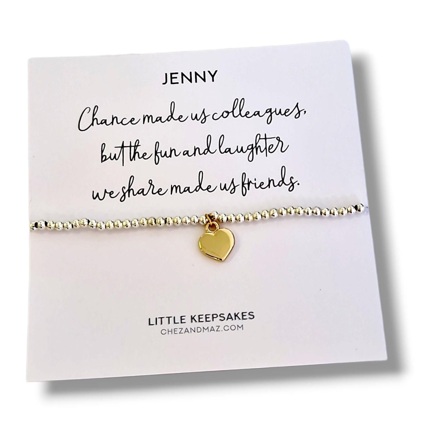 Chance made us colleagues, Personalised Silver Plated Charm Bracelet: Colleague Friendship Gift - Team gift, friend
