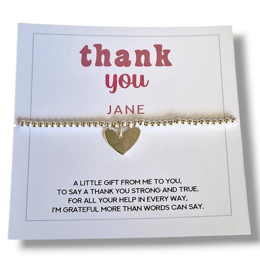 Thank You Silver Plated Bracelet | Appreciation Gift | Thank You Present for Her | Friendship Jewellery