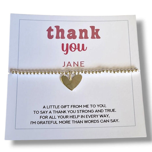 Thank You Silver Plated Bracelet | Appreciation Gift | Thank You Present for Her | Friendship Jewellery