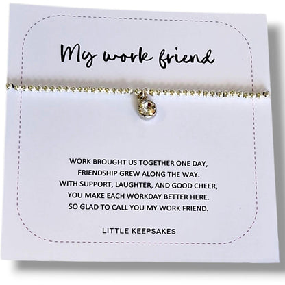Work Friend Bracelet, Personalised: Silver Plated Bracelet - leaving Gift colleague gift work bestie gift co-worker Christmas Birthday