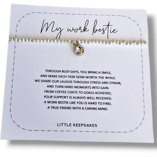Work Bestie Bracelet, Personalised: Silver Plated Bracelet - leaving Gift colleague gift work bestie gift co-worker Christmas Birthday