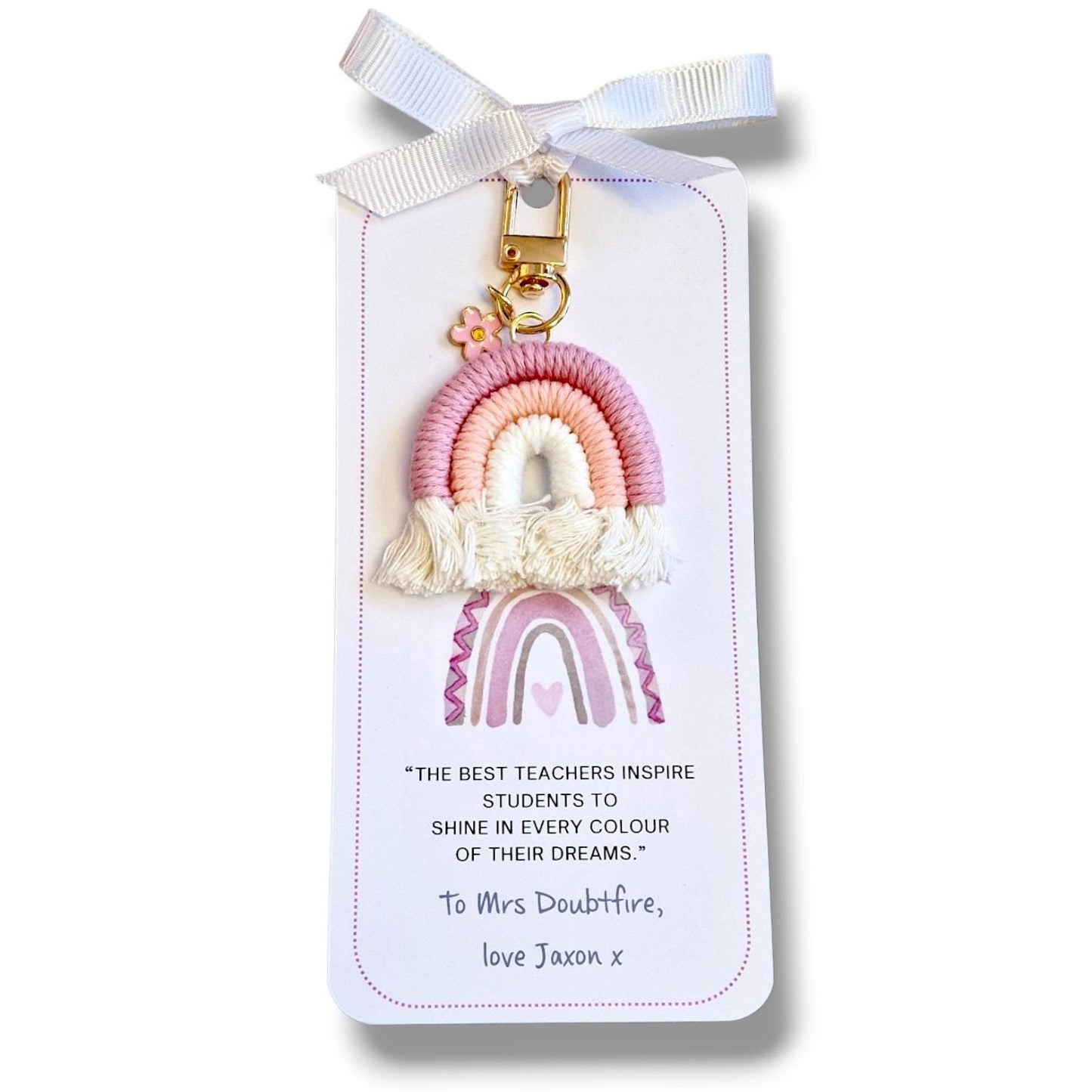 Gift for teacher, Teacher Gifts, Rainbow keyring, Nursery teacher, Thank you gift, LSA, Teaching Assistant, SEND