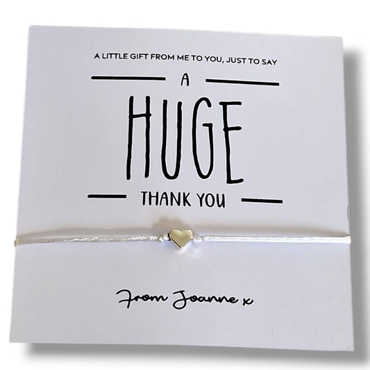 Huge Thank You Wish Bracelet Gift | Thank You Card Bracelet | Appreciation Gift for Friend, Teacher, Colleague, Personalised