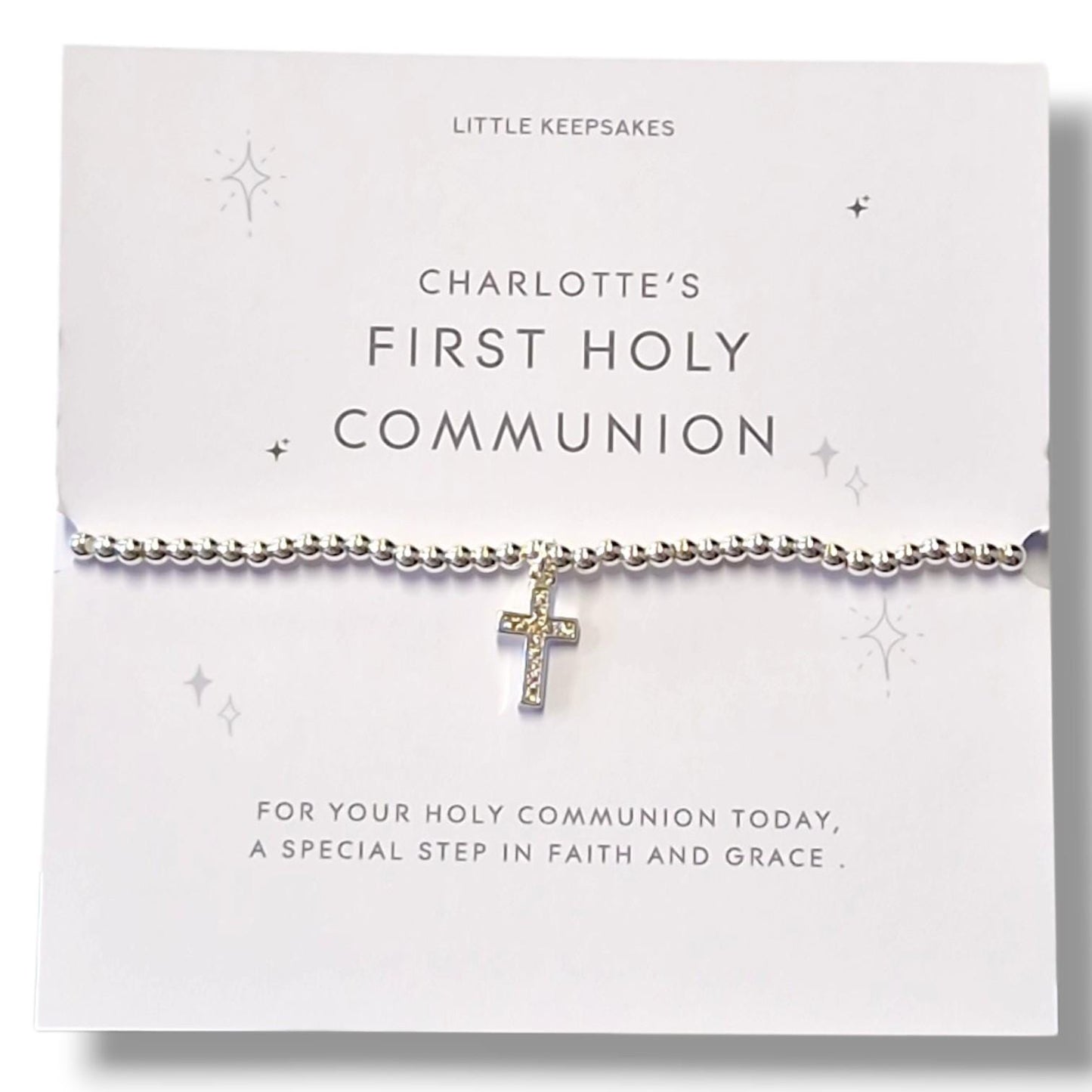 First Holy Communion Bracelet for Girls | Personalised Cross Bracelet | Catholic Communion Gift