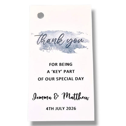 Vintage Key Bottle Opener Wedding Favour: Personalised Tag and Ribbon  thank you gift