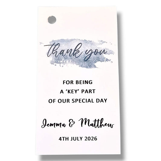 Vintage Key Bottle Opener Wedding Favour: Personalised Tag and Ribbon  thank you gift