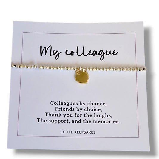 Colleagues Silver-Plated Heart Bracelet: Friendship Gift- Colleagues by chance, team mate, work bestie gift- col77 2