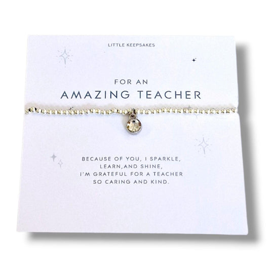 Amazing Teacher Thank You Gift: Charm Bracelet - Sparkle, learn and shine - Coach, SEN, Teaching Assistant-Nursery
