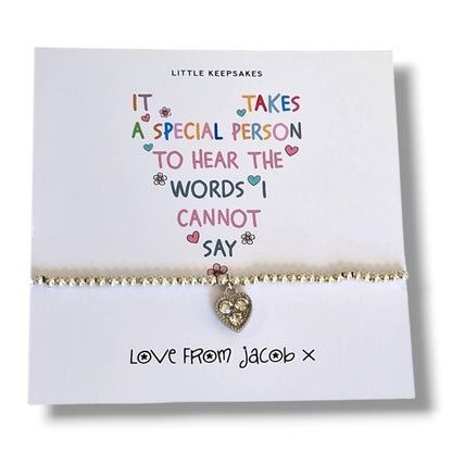SEN Teacher Appreciation Bracelet: Silver Plated Gift for Special Education - Non Verbal - End of term
