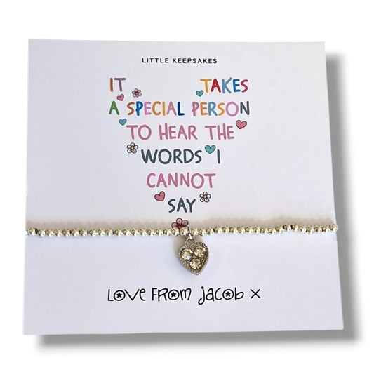 SEN Teacher Appreciation Bracelet: Silver Plated Gift for Special Education - Non Verbal - End of term