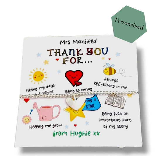Thank You Gift Teacher/Nursery I Mentor I Lecturer  | TA | Childminder | Silver Plated | Charm Bracelet I Christmas Te45