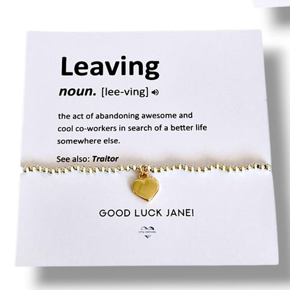 Leaving Gift Silver Plated Bracelet | "Also See Traitor" Funny Friendship Bracelet | Coworker | Goodbye Office Gift | Humorous Farewell