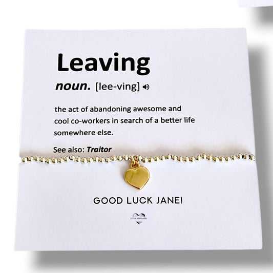 Leaving Gift Silver Plated Bracelet | "Also See Traitor" Funny Friendship Bracelet | Coworker | Goodbye Office Gift | Humorous Farewell