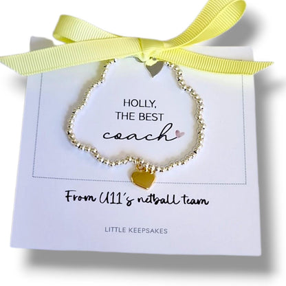 Best Coach I Life Coach I Sports I Team Gift I Bracelet, Silver Plated Charm Gift, Appreciation Jewellery, Office Farewell or Promotion Gift
