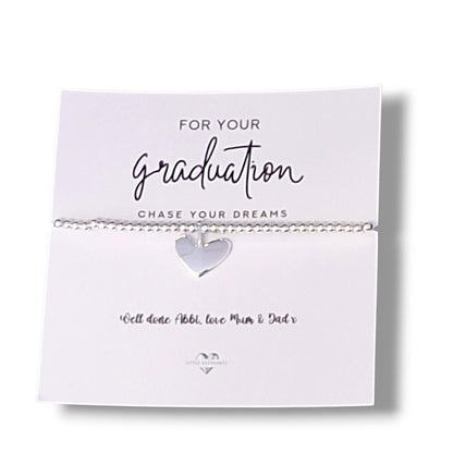 Graduation Bracelet Gift Card, Silver Plated Bracelet, Congratulations Graduate Gift, Class of 2026 Keepsake