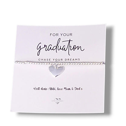 Graduation Bracelet Gift Card, Silver Plated Bracelet, Congratulations Graduate Gift, Class of 2026 Keepsake