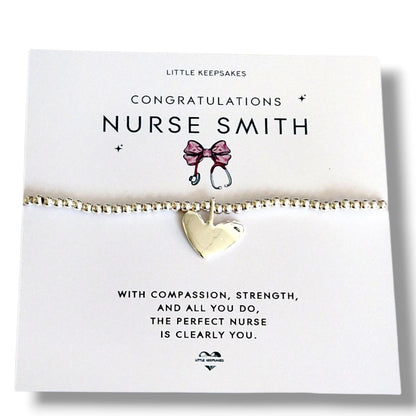 Nurse RGN, Graduation Bracelet | Silver Plated Charm Bracelet | Nursing School Graduation Gift | Registered Nurse Keepsake, Student Present