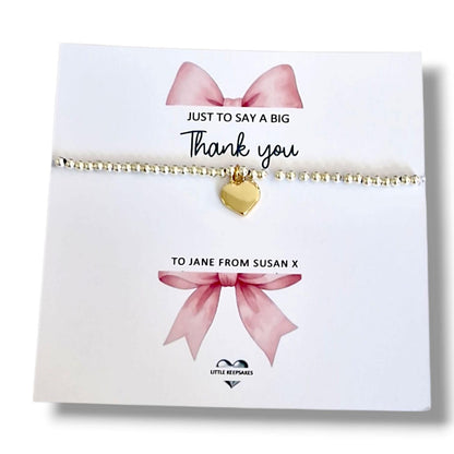 Big Thank You Bracelet | Silver Plated Stretch Bracelet | Appreciation | Teacher, Friend, Colleague Keepsake | teacher, friend, colleague