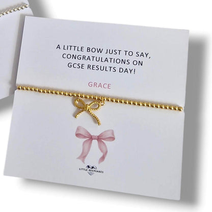 GCSE Congratulations Bracelet, Passed GCSE Gift, Exam Success Gift, Little Bow  Bracelet, Well Done Gift, Student Gift, Handmade UK