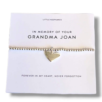 Loss of Mum Grandma Nanna Bracelet, Silver Plated Memorial Bracelet, Sympathy Gift, In Loving Memory Jewellery, Remembrance Gift