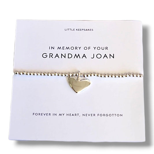 Loss of Mum Grandma Nanna Bracelet, Silver Plated Memorial Bracelet, Sympathy Gift, In Loving Memory Jewellery, Remembrance Gift
