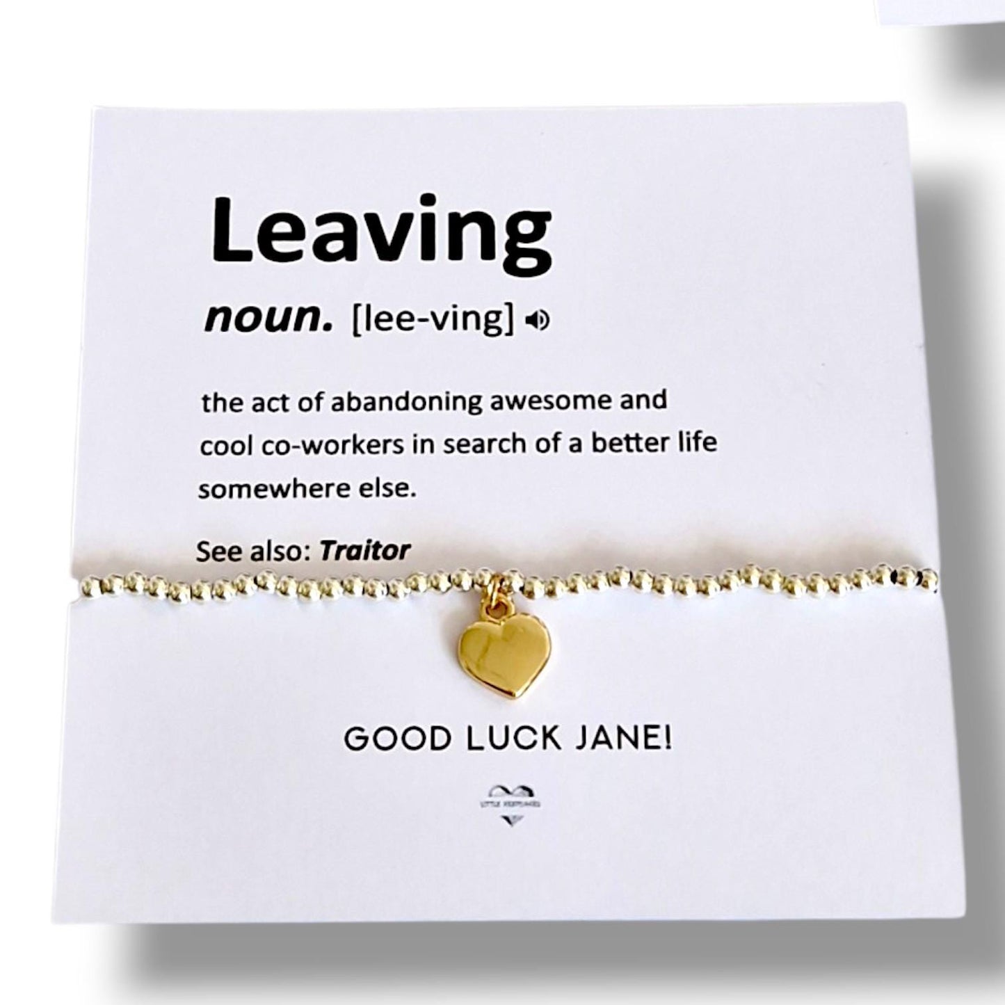 Leaving Gift Silver Plated Bracelet | "Also See Traitor" Funny Friendship Bracelet | Coworker | Goodbye Office Gift | Humorous Farewell