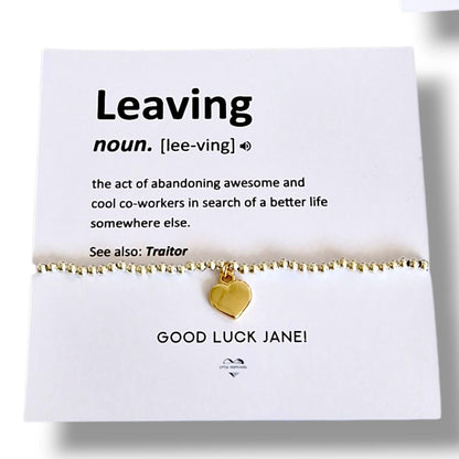 Leaving Gift Silver Plated Bracelet | "Also See Traitor" Funny Friendship Bracelet | Coworker | Goodbye Office Gift | Humorous Farewell