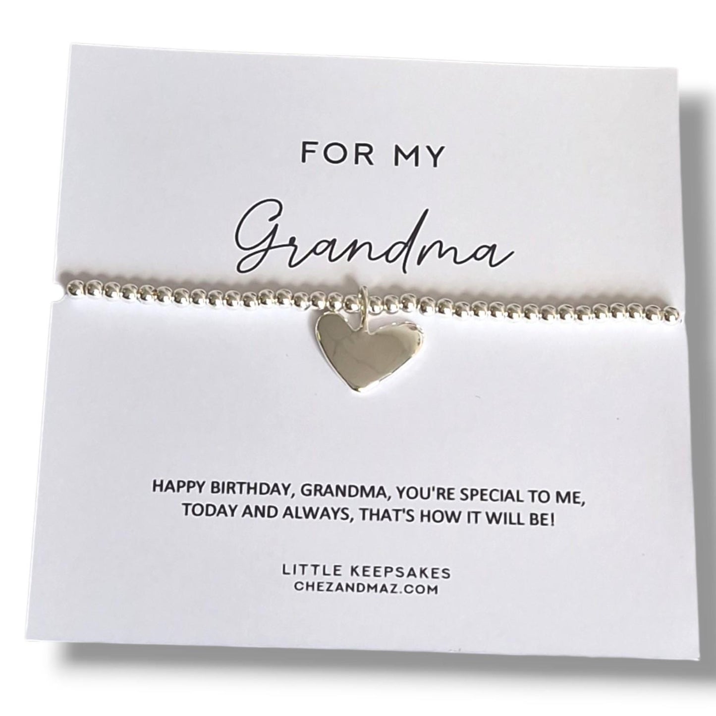 Special Grandma Silver Bracelet with Heart Charm | Grandma Gift | Nan Bracelet | Nanny Jewellery | Birthday Gift for Grandma |