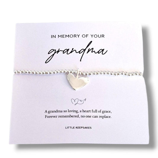 In Memory of Your Grandma Bracelet, Silver Plated Memorial Bracelet, Remembrance Gift, Sympathy jewellery, Loss of Grandmother, Keepsake